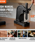 1 Ton Manual Arbor Press For Stamping Bending And Forming Cast Iron Desktop Hand Press With 5.9 Inch Stroke Heavy Duty Precision Tool
