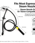 Espresso Machine Steam Wand Cleaning Brush With 36 Inch Silicone Hose And Spoon End For Pro Baristas, labeled measurements