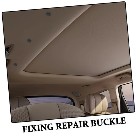 Automotive Headliner Repair Kit With Black Snap Rivets, 12-Set Ceiling Fabric Fixers installed in car interior.