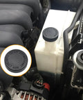 2 Pack Black Coolant Reservoir Cap Compatible With Nissan Murano Rogue Versa Quest And Infiniti EX35 FX37 G35 M35 Radiator Water Tank Overflow Lid Replacement Set For Cars installed on coolant reservoir tank
