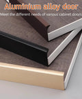 Long Aluminum Cabinet Edge Pull Handle For Kitchen Cabinets And Wardrobes, Hidden Concealed Door Pull, Brown Close-Up