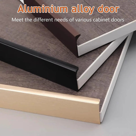 Long Aluminum Cabinet Edge Pull Handle For Kitchen Cabinets And Wardrobes, Hidden Concealed Door Pull, Brown Close-Up