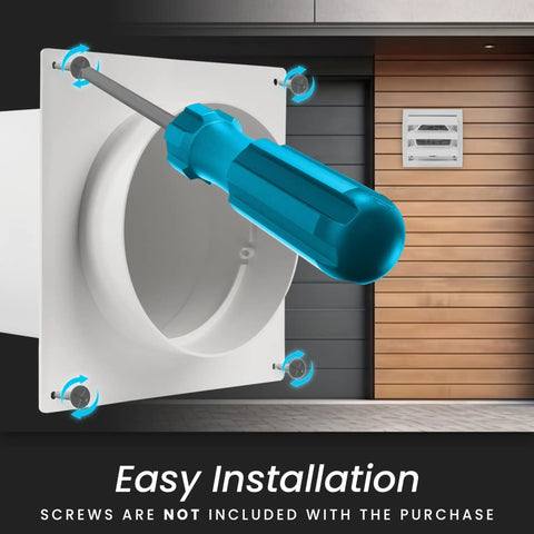 4 Inch Plastic Through Wall Dryer Vent Kit With Easy Adjustable Length From 11.81 To 21.85 Inches, Louvered Dryer Vent Cover With Pipe And Duct Connector, White Finish, Built In Gravity Flaps And Guard Mesh