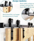 5 Foot Barn Door Hardware Kit For Single Track, Double Wooden Doors With Flat Track Roller System installed on wooden doors