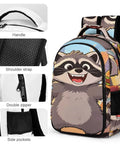 Burger Raccoon City Street Print Backpack For Men And Women with ergonomic straps and durable zippers, 12.6x7.3x16.5 in.