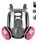 All Day Comfort Full Face Respirator Mask With Reusable Dual Filter System For Heavy Dust, Gas, And Vapor Protection
