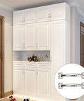 White cabinets with inset image of Pack Of 4 Bow Shaped Gate Handles For Wardrobes Cabinets Drawers And Fences Metal Pull Handles.