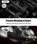 Hardened Steel Main Spur Gear Set With 50T 46T Gears And 23T 20T Pinions For Traxxas RC Cars, demonstrating precise gear meshing