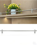 Sturdy Aluminum Shelf Rail Posts for Kitchen Storage and Display mounted with flowers on wood shelf
