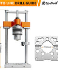 Auto Line Portable Drill Guide For Straight Holes Half Inch Keyed Chuck Hand Drill Press Adapter Depth Up To One Hundred Sixty Millimeters with aluminum body and spring-loaded mechanism