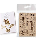 Packaging of Four Pack Wooden 3D Aircraft Puzzle Kit For Kids 5 Plus Buildable Mechanical Models Helicopter And Hydroplane Style Planes