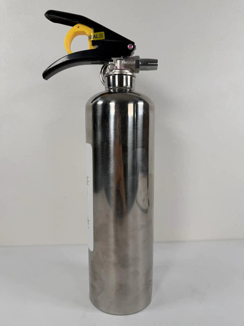 Heavy Duty Class K Wet Chemical Fire Extinguisher 34 Fl Oz 2 Pack shown in silver, designed for kitchen grease and fryer flames.