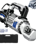 Heavy Duty Electric Hydraulic Rebar Cutter 1000 Watt Pure Copper Motor with ergonomic handle and steel rebar.