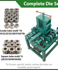 Complete die set with 15 circular and 9 square molds for Heavy Duty Electric Pipe Tube Bender 3HP 220V projects.