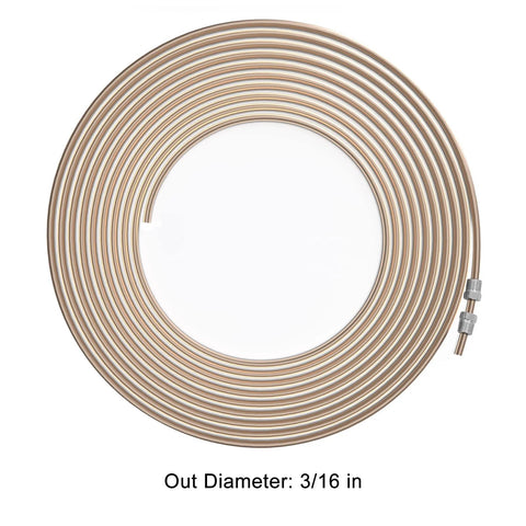 MuHize 3/16 in copper-nickel brake line tubing, 25 ft coil with metal end fittings