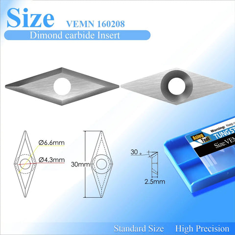 Diamond Tungsten Carbide Planer Cutter Inserts With Radius Point dimensions and packaging close-up