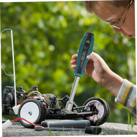 Child using Half Inch Hollow Shaft Nut Driver With Anti Slip Rubber Handle For Protruding Screw Removal And Precise Circuit Board Repair