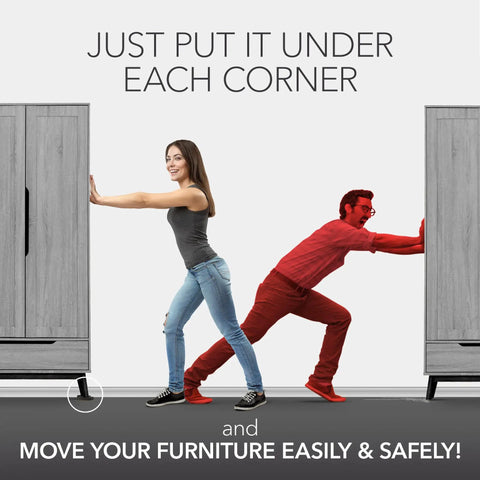 Heavy Duty Felt Furniture Sliders For Hardwood Floors 8 Pack 4 3 Quarter Inch Gliders helping to move a cabinet effortlessly.