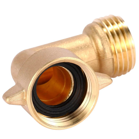 Heavy Duty Brass Garden Hose Elbow Connector 90 Degree Three Quarter Inch Male To Female Adapter With Four O Rings Solid Brass Hose Elbow