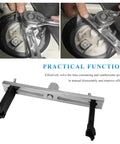 Grease Monkey Approved No Sweat Fuel Pump Removal Tool With Extended Lever Handle for gas tank lock ring disassembly.