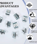 64 Pack Grid Panel Connector Kit for 4mm to 6mm wire shelving and mesh cable trays includes splice clamps and reinforced washers