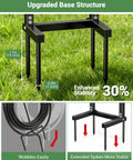 Heavy Duty Freestanding Garden Hose Reel Stand With Ground Spikes Detachable Metal Rack enhanced stability features