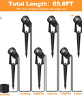 Low Voltage Outdoor Landscape Lights For Quick Safe Yard Vibes, 65.6Ft Wired LED Uplight Kit With Plug In Transformer, IP65 Waterproof