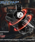 Straight Up Built Tough Three Piece Engine Motor Mount Set For Kia Optima L4 2.4 2011 2015 featuring black rubber and metal components.