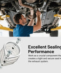 Shop Rated Road Ready 3 Inch 2 Bolt Exhaust Flange Connection Kit forged from tough 304 stainless steel being installed.