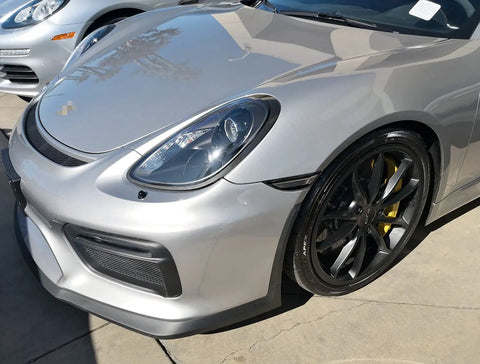 Porsche with GT RS Style Raised 3D Smoked Lens Amber Full LED Front Side Marker Light Kit installed, showing sleek upgrade