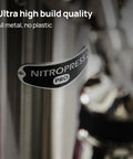 Top Shelf Electric Nitro Cold Brew Coffee And Cocktail Brewer For Casual Home Mixologists Pouring Hella Smooth Cascading Streams With Silky Microfoam And Slick Cafe Vibes metal build quality label.