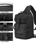 Rugged Tactical Sling Bag Pack Waterproof Rucksack For Travel Hiking Camping Trekking Exploring Fishing Hunting Large Capacity Nylon Build
