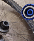 16-Notch Bottom Bracket Removal Tool For Shimano And More 44mm Centerlock BBT 69 2 Compatible tool in use on a bicycle wheel