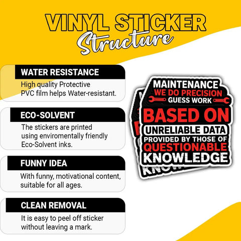 Funny Technician Humor Vinyl Sticker Pack For Toolbox Laptop Helmet Water Bottle And Journal Waterproof Decals 3 Inch Durable