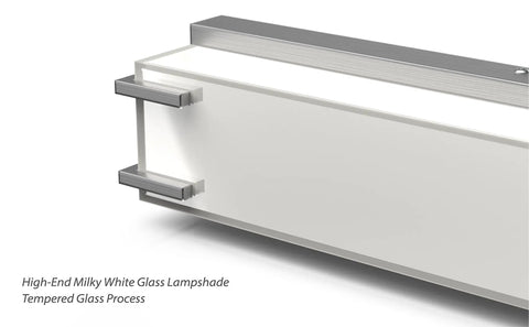 Side view of Over Mirror Vanity Light 24.4 Inch With Milky White Shade 4000K Daylight Brushed Nickel Bath Bar For Bathroom Modern Rustic Vanity Fixture