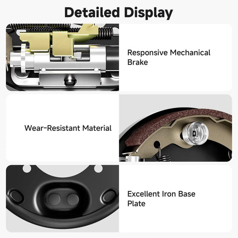 Rear Driver And Passenger Side Brake Cluster details with responsive brakes and wear-resistant material