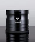 Black 54mm Espresso Portafilter Holder And Tamper Stand With Non Slip Base, aluminum alloy for home barista use.