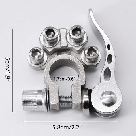 Two Pack Battery Terminal Wire Clamp Kit With Quick Release Disconnect For 12V And 24V Cars, Four Post Wire Connections