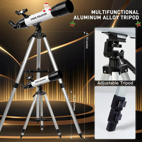 Awesome Starter Friendly 90mm Refractor Telescope With 700mm Focal Length on aluminum alloy tripod