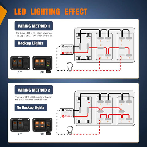 Wiring instructions for Two Gang Rocker Switch Panel With PD Type C USB Charger And Voltmeter 12V SPST On Off Toggle Switches.