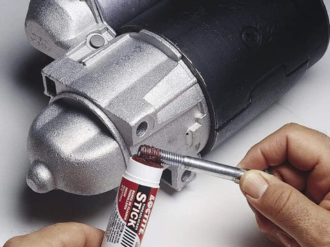 Applying Red OEM 268 Threadlocker Stick Replacement For Your Ride, Precision Vehicle Seals on automotive fastener