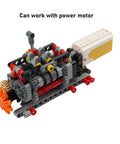 Rugged 6 Speed Gearbox Building Blocks Kit for tech vehicle gear shifting with power motor compatibility shown in image