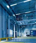Spacious warehouse with Hella Bright Three Foot LED Tube Light T8 16W 25W Equivalent Daylight 6500K 1600 Lumens installed overhead.