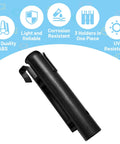 Black ABS Wall Mounted Cooler Fishing Rod Holder For YETI And RTIC, Universal Heavy Duty Cooler Accessory in side view