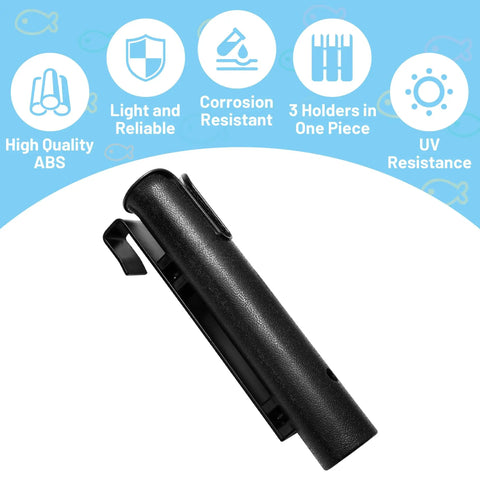 Black ABS Wall Mounted Cooler Fishing Rod Holder For YETI And RTIC, Universal Heavy Duty Cooler Accessory in side view