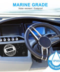 Dashboard with Waterproof Marine Boat Stereo Receiver With IPX5 Water Resistance And UV Coating HD LCD Display in marine setting