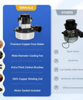 Comparison of Beefed Up 119992-00 Vacuum Motor features with premium copper core stator and wide-diameter cooling fan