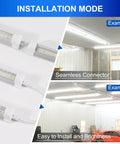 Installation view of V Shaped 4-Foot LED Shop Lights 50W 6500K Daylight 7000LM Linkable Garage Warehouse Workbench Workshop Lighting