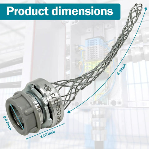 Tough As Nails Steel Strain Relief Cord Connector For Three Quarter Inch Electrical Wiring Jobs featuring detailed product dimensions.