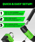 Steps for using Heavy Duty Bike Lock Set With U Lock, 4Ft Steel Security Cable, Padlock And Four Lighted Keys For E Bikes, Motorcycles